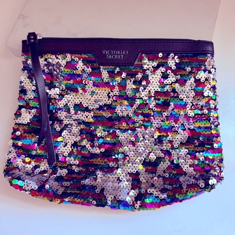 NWOT Victoria's Secret Multicolor Sequin Clutch - Picture 2 of 4